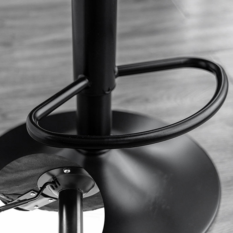 Contemporary Leather Swivel Barstool Indoor Bar Stool with Iron Legs and Low Back Clearhalo 'Bar Furniture' 'Bar Stools' 'bar_stools' 'furn' 'furn_bar_stools' 'Furniture' 'furniture_bar_stools' 'Kitchen & Dining Furniture' 4730134