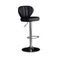Contemporary Leather Swivel Barstool Indoor Bar Stool with Iron Legs and Low Back Black Silver 1 Piece Clearhalo 'Bar Furniture' 'Bar Stools' 'bar_stools' 'furn' 'furn_bar_stools' 'Furniture' 'furniture_bar_stools' 'Kitchen & Dining Furniture' 4730137
