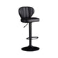 Contemporary Leather Swivel Barstool Indoor Bar Stool with Iron Legs and Low Back Black Black 1 Piece Clearhalo 'Bar Furniture' 'Bar Stools' 'bar_stools' 'furn' 'furn_bar_stools' 'Furniture' 'furniture_bar_stools' 'Kitchen & Dining Furniture' 4730139