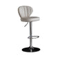 Contemporary Leather Swivel Barstool Indoor Bar Stool with Iron Legs and Low Back White Silver 1 Piece Clearhalo 'Bar Furniture' 'Bar Stools' 'bar_stools' 'furn' 'furn_bar_stools' 'Furniture' 'furniture_bar_stools' 'Kitchen & Dining Furniture' 4730142