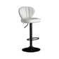 Contemporary Leather Swivel Barstool Indoor Bar Stool with Iron Legs and Low Back White Black 1 Piece Clearhalo 'Bar Furniture' 'Bar Stools' 'bar_stools' 'furn' 'furn_bar_stools' 'Furniture' 'furniture_bar_stools' 'Kitchen & Dining Furniture' 4730143