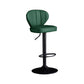 Contemporary Leather Swivel Barstool Indoor Bar Stool with Iron Legs and Low Back Blackish Green Black 1 Piece Clearhalo 'Bar Furniture' 'Bar Stools' 'bar_stools' 'furn' 'furn_bar_stools' 'Furniture' 'furniture_bar_stools' 'Kitchen & Dining Furniture' 4730145