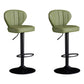 Contemporary Leather Swivel Barstool Indoor Bar Stool with Iron Legs and Low Back Green Black 2 Piece Set Clearhalo 'Bar Furniture' 'Bar Stools' 'bar_stools' 'furn' 'furn_bar_stools' 'Furniture' 'furniture_bar_stools' 'Kitchen & Dining Furniture' 4730151
