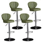 Contemporary Leather Swivel Barstool Indoor Bar Stool with Iron Legs and Low Back Green Silver 4 Piece Set Clearhalo 'Bar Furniture' 'Bar Stools' 'bar_stools' 'furn' 'furn_bar_stools' 'Furniture' 'furniture_bar_stools' 'Kitchen & Dining Furniture' 4730164