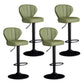 Contemporary Leather Swivel Barstool Indoor Bar Stool with Iron Legs and Low Back Green Black 4 Piece Set Clearhalo 'Bar Furniture' 'Bar Stools' 'bar_stools' 'furn' 'furn_bar_stools' 'Furniture' 'furniture_bar_stools' 'Kitchen & Dining Furniture' 4730165
