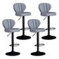 Contemporary Leather Swivel Barstool Indoor Bar Stool with Iron Legs and Low Back Grey Black 4 Piece Set Clearhalo 'Bar Furniture' 'Bar Stools' 'bar_stools' 'furn' 'furn_bar_stools' 'Furniture' 'furniture_bar_stools' 'Kitchen & Dining Furniture' 4730167