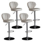 Contemporary Leather Swivel Barstool Indoor Bar Stool with Iron Legs and Low Back White Silver 4 Piece Set Clearhalo 'Bar Furniture' 'Bar Stools' 'bar_stools' 'furn' 'furn_bar_stools' 'Furniture' 'furniture_bar_stools' 'Kitchen & Dining Furniture' 4730170