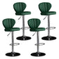 Contemporary Leather Swivel Barstool Indoor Bar Stool with Iron Legs and Low Back Blackish Green Silver 4 Piece Set Clearhalo 'Bar Furniture' 'Bar Stools' 'bar_stools' 'furn' 'furn_bar_stools' 'Furniture' 'furniture_bar_stools' 'Kitchen & Dining Furniture' 4730172