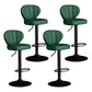 Contemporary Leather Swivel Barstool Indoor Bar Stool with Iron Legs and Low Back Blackish Green Black 4 Piece Set Clearhalo 'Bar Furniture' 'Bar Stools' 'bar_stools' 'furn' 'furn_bar_stools' 'Furniture' 'furniture_bar_stools' 'Kitchen & Dining Furniture' 4730173