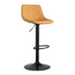Contemporary Leather Swivel Barstool Indoor Bar Stool with Metal Base and Low Back Ginger 1 Piece Clearhalo 'Bar Furniture' 'Bar Stools' 'bar_stools' 'furn' 'furn_bar_stools' 'Furniture' 'furniture_bar_stools' 'Kitchen & Dining Furniture' 4730176