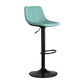 Contemporary Leather Swivel Barstool Indoor Bar Stool with Metal Base and Low Back Green 1 Piece Clearhalo 'Bar Furniture' 'Bar Stools' 'bar_stools' 'furn' 'furn_bar_stools' 'Furniture' 'furniture_bar_stools' 'Kitchen & Dining Furniture' 4730179
