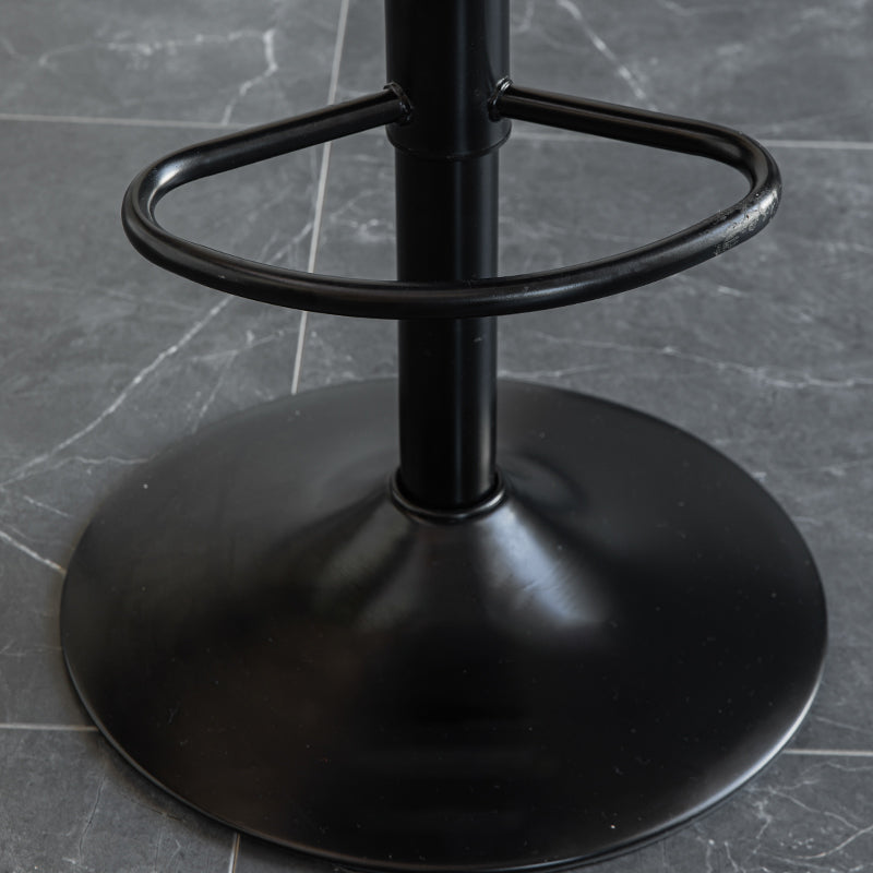 Contemporary Leather Swivel Barstool Indoor Bar Stool with Metal Base and Low Back Clearhalo 'Bar Furniture' 'Bar Stools' 'bar_stools' 'furn' 'furn_bar_stools' 'Furniture' 'furniture_bar_stools' 'Kitchen & Dining Furniture' 4730190