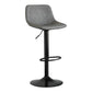 Contemporary Leather Swivel Barstool Indoor Bar Stool with Metal Base and Low Back Grey 1 Piece Clearhalo 'Bar Furniture' 'Bar Stools' 'bar_stools' 'furn' 'furn_bar_stools' 'Furniture' 'furniture_bar_stools' 'Kitchen & Dining Furniture' 4730194