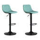 Contemporary Leather Swivel Barstool Indoor Bar Stool with Metal Base and Low Back Green 2 Piece Set Clearhalo 'Bar Furniture' 'Bar Stools' 'bar_stools' 'furn' 'furn_bar_stools' 'Furniture' 'furniture_bar_stools' 'Kitchen & Dining Furniture' 4730198
