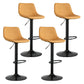 Contemporary Leather Swivel Barstool Indoor Bar Stool with Metal Base and Low Back Ginger 4 Piece Set Clearhalo 'Bar Furniture' 'Bar Stools' 'bar_stools' 'furn' 'furn_bar_stools' 'Furniture' 'furniture_bar_stools' 'Kitchen & Dining Furniture' 4730207
