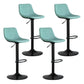 Contemporary Leather Swivel Barstool Indoor Bar Stool with Metal Base and Low Back Green 4 Piece Set Clearhalo 'Bar Furniture' 'Bar Stools' 'bar_stools' 'furn' 'furn_bar_stools' 'Furniture' 'furniture_bar_stools' 'Kitchen & Dining Furniture' 4730209