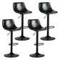 Contemporary Leather Swivel Barstool Indoor Bar Stool with Metal Base and Low Back Black 4 Piece Set Clearhalo 'Bar Furniture' 'Bar Stools' 'bar_stools' 'furn' 'furn_bar_stools' 'Furniture' 'furniture_bar_stools' 'Kitchen & Dining Furniture' 4730213