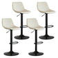 Contemporary Leather Swivel Barstool Indoor Bar Stool with Metal Base and Low Back White 4 Piece Set Clearhalo 'Bar Furniture' 'Bar Stools' 'bar_stools' 'furn' 'furn_bar_stools' 'Furniture' 'furniture_bar_stools' 'Kitchen & Dining Furniture' 4730214