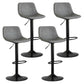 Contemporary Leather Swivel Barstool Indoor Bar Stool with Metal Base and Low Back Grey 4 Piece Set Clearhalo 'Bar Furniture' 'Bar Stools' 'bar_stools' 'furn' 'furn_bar_stools' 'Furniture' 'furniture_bar_stools' 'Kitchen & Dining Furniture' 4730216