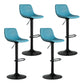 Contemporary Leather Swivel Barstool Indoor Bar Stool with Metal Base and Low Back Blue 4 Piece Set Clearhalo 'Bar Furniture' 'Bar Stools' 'bar_stools' 'furn' 'furn_bar_stools' 'Furniture' 'furniture_bar_stools' 'Kitchen & Dining Furniture' 4730217