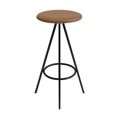 Industrial Style Barstools Leather Seats Metal 3 Legs Counter Stools for Dining Room Brown Black 1 Piece Clearhalo 'Bar Furniture' 'Bar Stools' 'bar_stools' 'furn' 'furn_bar_stools' 'Furniture' 'furniture_bar_stools' 'Kitchen & Dining Furniture' 4730223