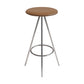 Industrial Style Barstools Leather Seats Metal 3 Legs Counter Stools for Dining Room Brown Silver 1 Piece Clearhalo 'Bar Furniture' 'Bar Stools' 'bar_stools' 'furn' 'furn_bar_stools' 'Furniture' 'furniture_bar_stools' 'Kitchen & Dining Furniture' 4730225