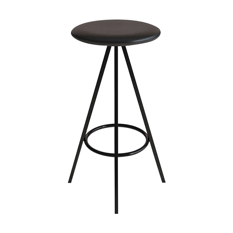 Industrial Style Barstools Leather Seats Metal 3 Legs Counter Stools for Dining Room Clearhalo 'Bar Furniture' 'Bar Stools' 'bar_stools' 'furn' 'furn_bar_stools' 'Furniture' 'furniture_bar_stools' 'Kitchen & Dining Furniture' 4730228