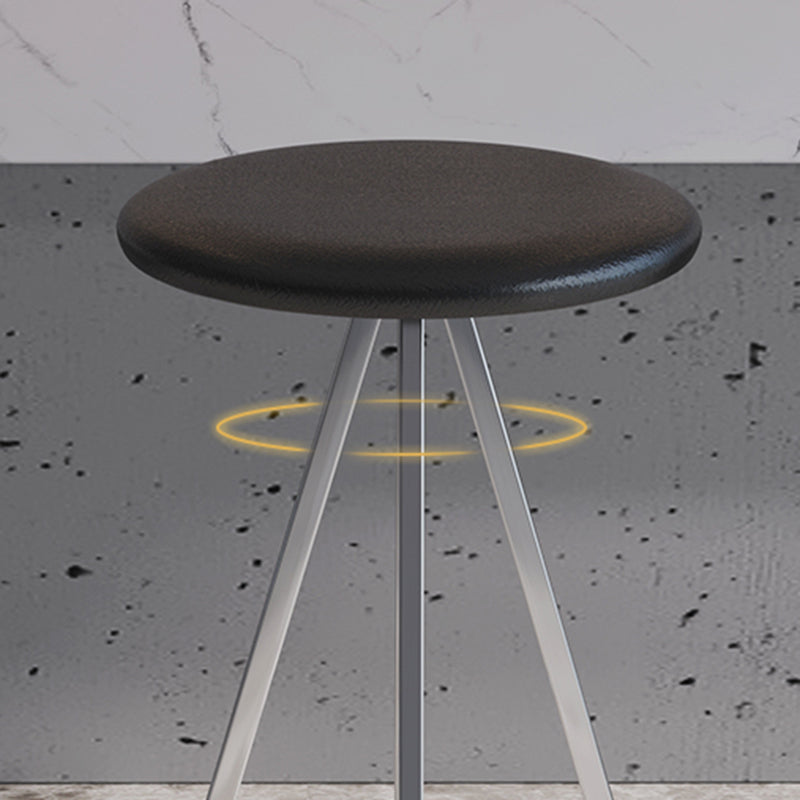 Industrial Style Barstools Leather Seats Metal 3 Legs Counter Stools for Dining Room Clearhalo 'Bar Furniture' 'Bar Stools' 'bar_stools' 'furn' 'furn_bar_stools' 'Furniture' 'furniture_bar_stools' 'Kitchen & Dining Furniture' 4730231
