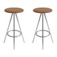Industrial Style Barstools Leather Seats Metal 3 Legs Counter Stools for Dining Room Brown Silver 2 Piece Set Clearhalo 'Bar Furniture' 'Bar Stools' 'bar_stools' 'furn' 'furn_bar_stools' 'Furniture' 'furniture_bar_stools' 'Kitchen & Dining Furniture' 4730234