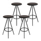 Industrial Style Barstools Leather Seats Metal 3 Legs Counter Stools for Dining Room Black Black 4 Piece Set Clearhalo 'Bar Furniture' 'Bar Stools' 'bar_stools' 'furn' 'furn_bar_stools' 'Furniture' 'furniture_bar_stools' 'Kitchen & Dining Furniture' 4730236