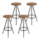 Industrial Style Barstools Leather Seats Metal 3 Legs Counter Stools for Dining Room Brown Black 4 Piece Set Clearhalo 'Bar Furniture' 'Bar Stools' 'bar_stools' 'furn' 'furn_bar_stools' 'Furniture' 'furniture_bar_stools' 'Kitchen & Dining Furniture' 4730239