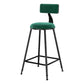 Nordic Style Velvet Barstool Indoor Black Iron 4 Legs Bar Stool for Coffee Shop Green 1 Piece Counter Stool(26"H) Clearhalo 'Bar Furniture' 'Bar Stools' 'bar_stools' 'furn' 'furn_bar_stools' 'Furniture' 'furniture_bar_stools' 'Kitchen & Dining Furniture' 4730248