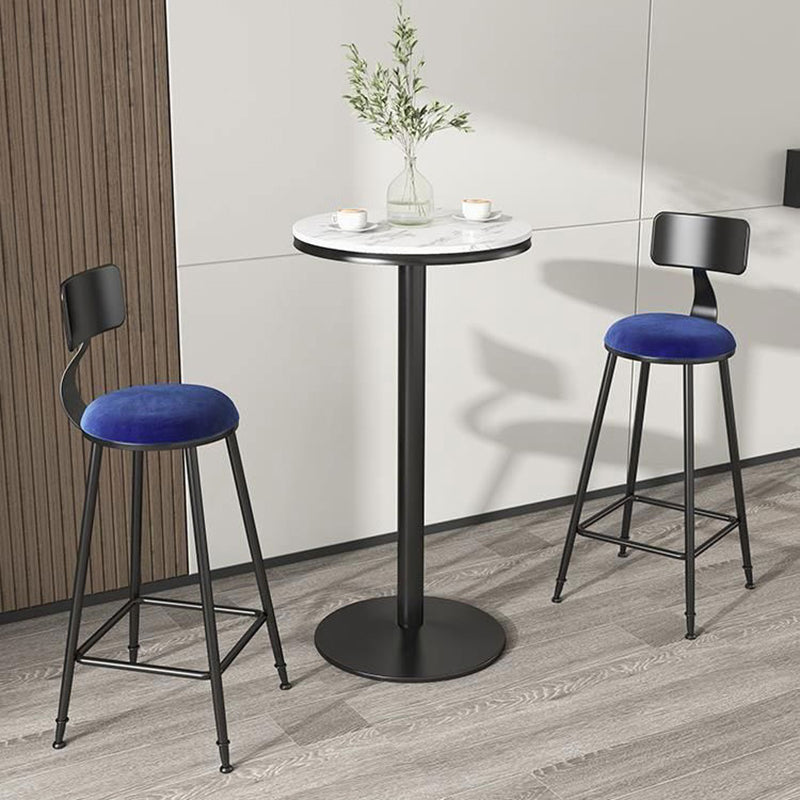 Nordic Style Velvet Barstool Indoor Black Iron 4 Legs Bar Stool for Coffee Shop Clearhalo 'Bar Furniture' 'Bar Stools' 'bar_stools' 'furn' 'furn_bar_stools' 'Furniture' 'furniture_bar_stools' 'Kitchen & Dining Furniture' 4730249