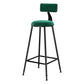 Nordic Style Velvet Barstool Indoor Black Iron 4 Legs Bar Stool for Coffee Shop Green 1 Piece Bar Stool(30"H) Clearhalo 'Bar Furniture' 'Bar Stools' 'bar_stools' 'furn' 'furn_bar_stools' 'Furniture' 'furniture_bar_stools' 'Kitchen & Dining Furniture' 4730250