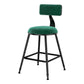 Nordic Style Velvet Barstool Indoor Black Iron 4 Legs Bar Stool for Coffee Shop Clearhalo 'Bar Furniture' 'Bar Stools' 'bar_stools' 'furn' 'furn_bar_stools' 'Furniture' 'furniture_bar_stools' 'Kitchen & Dining Furniture' 4730251