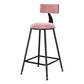 Nordic Style Velvet Barstool Indoor Black Iron 4 Legs Bar Stool for Coffee Shop Pink 1 Piece Counter Stool(26"H) Clearhalo 'Bar Furniture' 'Bar Stools' 'bar_stools' 'furn' 'furn_bar_stools' 'Furniture' 'furniture_bar_stools' 'Kitchen & Dining Furniture' 4730254