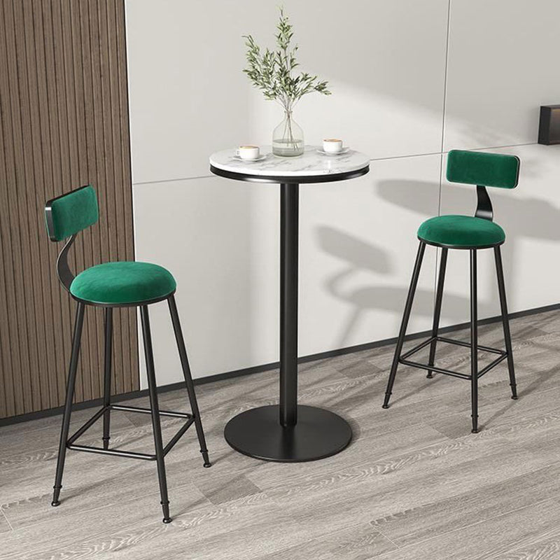 Nordic Style Velvet Barstool Indoor Black Iron 4 Legs Bar Stool for Coffee Shop Clearhalo 'Bar Furniture' 'Bar Stools' 'bar_stools' 'furn' 'furn_bar_stools' 'Furniture' 'furniture_bar_stools' 'Kitchen & Dining Furniture' 4730256