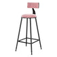 Nordic Style Velvet Barstool Indoor Black Iron 4 Legs Bar Stool for Coffee Shop Pink 1 Piece Bar Stool(30"H) Clearhalo 'Bar Furniture' 'Bar Stools' 'bar_stools' 'furn' 'furn_bar_stools' 'Furniture' 'furniture_bar_stools' 'Kitchen & Dining Furniture' 4730257