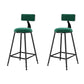 Nordic Style Velvet Barstool Indoor Black Iron 4 Legs Bar Stool for Coffee Shop Green 2 Piece Set Counter Stool(26"H) Clearhalo 'Bar Furniture' 'Bar Stools' 'bar_stools' 'furn' 'furn_bar_stools' 'Furniture' 'furniture_bar_stools' 'Kitchen & Dining Furniture' 4730259