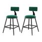 Nordic Style Velvet Barstool Indoor Black Iron 4 Legs Bar Stool for Coffee Shop Green 2 Piece Set Short Stool(18"H) Clearhalo 'Bar Furniture' 'Bar Stools' 'bar_stools' 'furn' 'furn_bar_stools' 'Furniture' 'furniture_bar_stools' 'Kitchen & Dining Furniture' 4730262