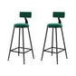 Nordic Style Velvet Barstool Indoor Black Iron 4 Legs Bar Stool for Coffee Shop Green 2 Piece Set Bar Stool(30"H) Clearhalo 'Bar Furniture' 'Bar Stools' 'bar_stools' 'furn' 'furn_bar_stools' 'Furniture' 'furniture_bar_stools' 'Kitchen & Dining Furniture' 4730263