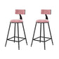 Nordic Style Velvet Barstool Indoor Black Iron 4 Legs Bar Stool for Coffee Shop Pink 2 Piece Set Counter Stool(26"H) Clearhalo 'Bar Furniture' 'Bar Stools' 'bar_stools' 'furn' 'furn_bar_stools' 'Furniture' 'furniture_bar_stools' 'Kitchen & Dining Furniture' 4730264