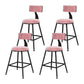 Nordic Style Velvet Barstool Indoor Black Iron 4 Legs Bar Stool for Coffee Shop Pink 4 Piece Set Short Stool(18"H) Clearhalo 'Bar Furniture' 'Bar Stools' 'bar_stools' 'furn' 'furn_bar_stools' 'Furniture' 'furniture_bar_stools' 'Kitchen & Dining Furniture' 4730268