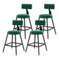 Nordic Style Velvet Barstool Indoor Black Iron 4 Legs Bar Stool for Coffee Shop Green 4 Piece Set Short Stool(18"H) Clearhalo 'Bar Furniture' 'Bar Stools' 'bar_stools' 'furn' 'furn_bar_stools' 'Furniture' 'furniture_bar_stools' 'Kitchen & Dining Furniture' 4730270