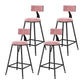 Nordic Style Velvet Barstool Indoor Black Iron 4 Legs Bar Stool for Coffee Shop Pink 4 Piece Set Counter Stool(26"H) Clearhalo 'Bar Furniture' 'Bar Stools' 'bar_stools' 'furn' 'furn_bar_stools' 'Furniture' 'furniture_bar_stools' 'Kitchen & Dining Furniture' 4730272