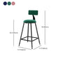 Nordic Style Velvet Barstool Indoor Black Iron 4 Legs Bar Stool for Coffee Shop Clearhalo 'Bar Furniture' 'Bar Stools' 'bar_stools' 'furn' 'furn_bar_stools' 'Furniture' 'furniture_bar_stools' 'Kitchen & Dining Furniture' 4730275
