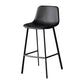 Industrial Leather Iron Counter Stools Low Back Bar Stools with Footrest Black Black 1 Piece Clearhalo 'Bar Furniture' 'Bar Stools' 'bar_stools' 'furn' 'furn_bar_stools' 'Furniture' 'furniture_bar_stools' 'Kitchen & Dining Furniture' 4730278