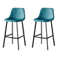 Industrial Leather Iron Counter Stools Low Back Bar Stools with Footrest Green Black 2 Piece Set Clearhalo 'Bar Furniture' 'Bar Stools' 'bar_stools' 'furn' 'furn_bar_stools' 'Furniture' 'furniture_bar_stools' 'Kitchen & Dining Furniture' 4730304