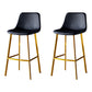 Industrial Leather Iron Counter Stools Low Back Bar Stools with Footrest Black Gold 2 Piece Set Clearhalo 'Bar Furniture' 'Bar Stools' 'bar_stools' 'furn' 'furn_bar_stools' 'Furniture' 'furniture_bar_stools' 'Kitchen & Dining Furniture' 4730308