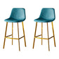 Industrial Leather Iron Counter Stools Low Back Bar Stools with Footrest Green Gold 2 Piece Set Clearhalo 'Bar Furniture' 'Bar Stools' 'bar_stools' 'furn' 'furn_bar_stools' 'Furniture' 'furniture_bar_stools' 'Kitchen & Dining Furniture' 4730309